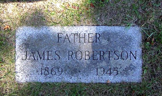 Photo of headstones/James Robertson Headstone Ripley Huron Cemetery, Bruce County, Ontario, Canada